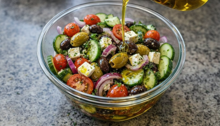 Greek Salad (Horiatiki) – Fresh, Crisp & Authentic Mediterranean Flavor