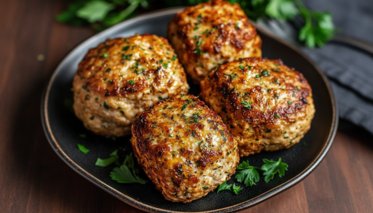 Garlic Parmesan Chicken Meatloaves (Juicy, Cheesy & Easy Dinner Recipe)