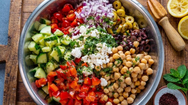 Mediterranean Chickpea Salad- Fresh, Protein Packed & Bursting with Mediterranean Flavor